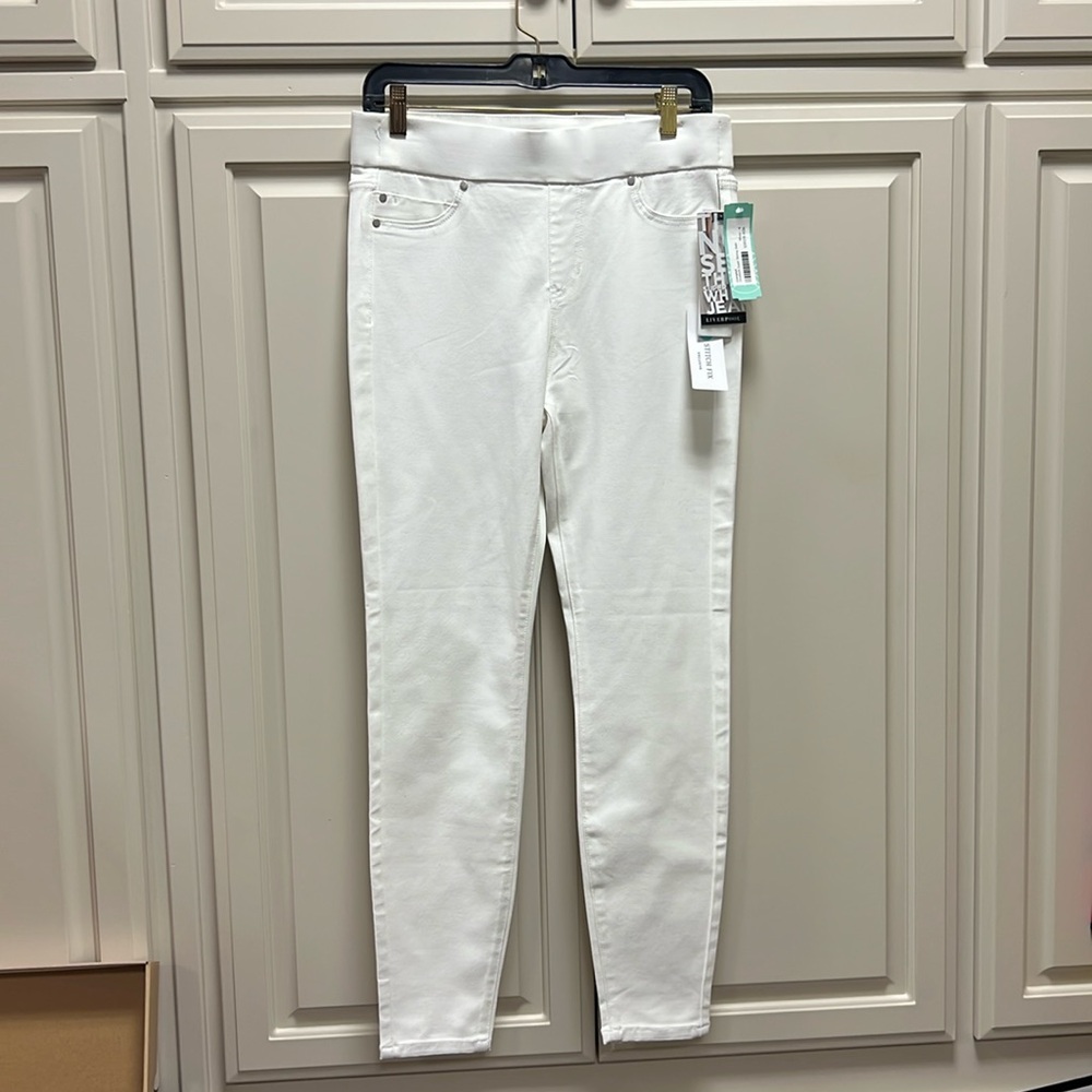 Liverpool White Jeans Pull On 4/27 NWT